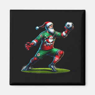 Santa Claus Soccer Goalie Christmas Xmas  Magnet