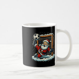 Santa Claus Soccer Goalie Sports Playing Christmas Coffee Mug