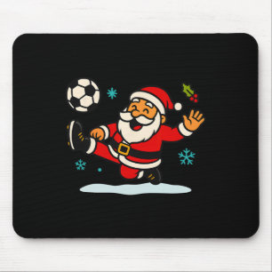 Santa Claus Soccer Sports Playing Christmas Snow X Mouse Pad