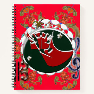 Santa Claus Sock Red  Notebook