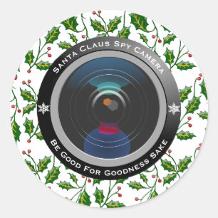 Santa Claus Spy Camera Classic Round Sticker