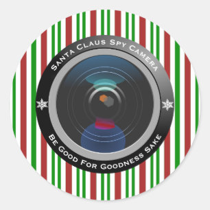Santa Claus Spy Camera Classic Round Sticker