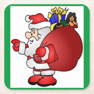 SANTA CLAUS SQUARE PAPER COASTER