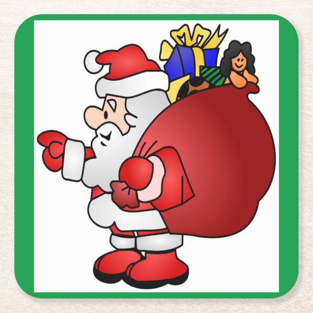 SANTA CLAUS SQUARE PAPER COASTER (Front)