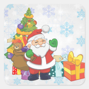Santa Claus Square Sticker