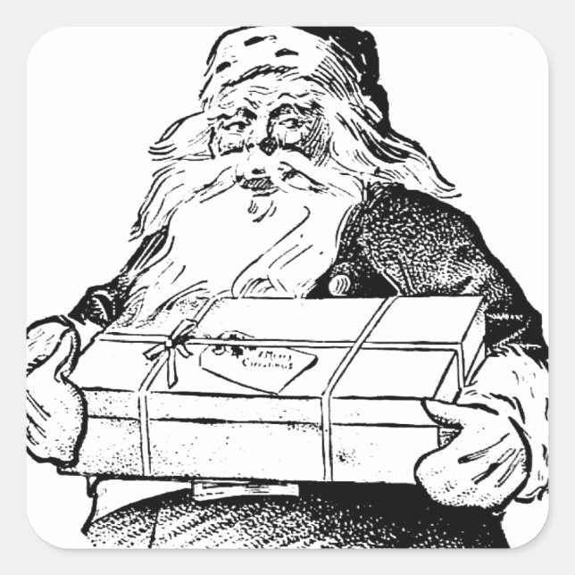 Santa Claus SQUARE STICKER ENVELOPE SEAL (Front)