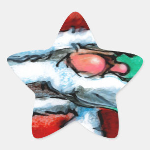 Santa Claus Star Sticker