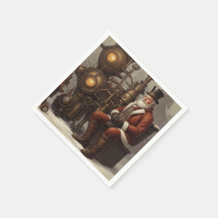 Santa Claus Steampunk Christmas Design Napkin