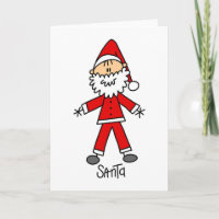 Santa Claus Stick Figure Card