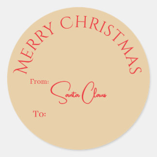 Santa Claus Sticker Tag
