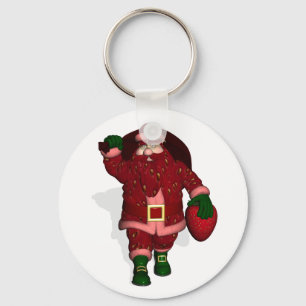 Santa Claus Strawberry Farmer Key Ring