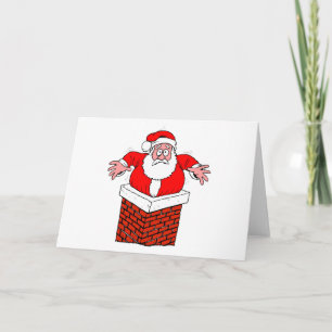 Santa Claus Stuck Funny Holiday Xmas Christmas Card