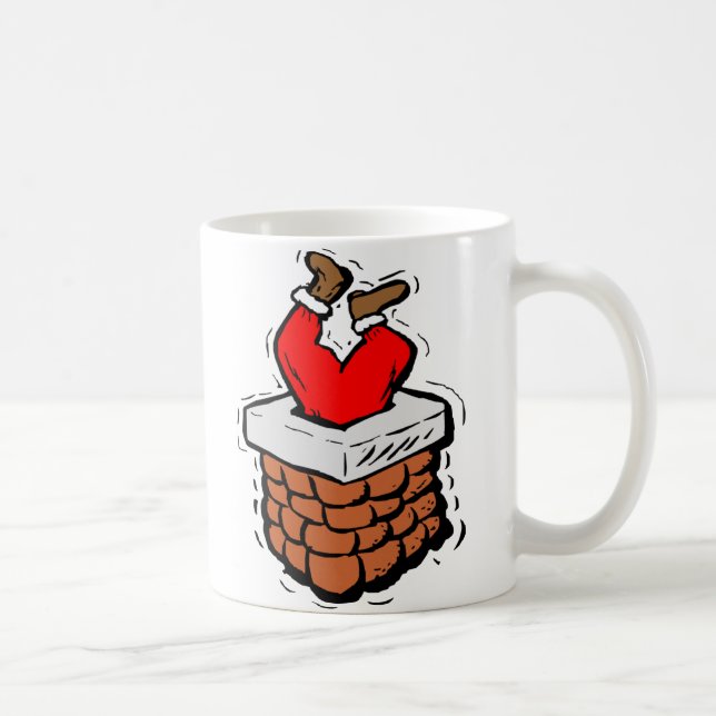 Santa Claus Stuck In Chimney Coffee Mug (Right)
