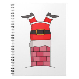 Santa Claus stuffed in the chimney Notebook