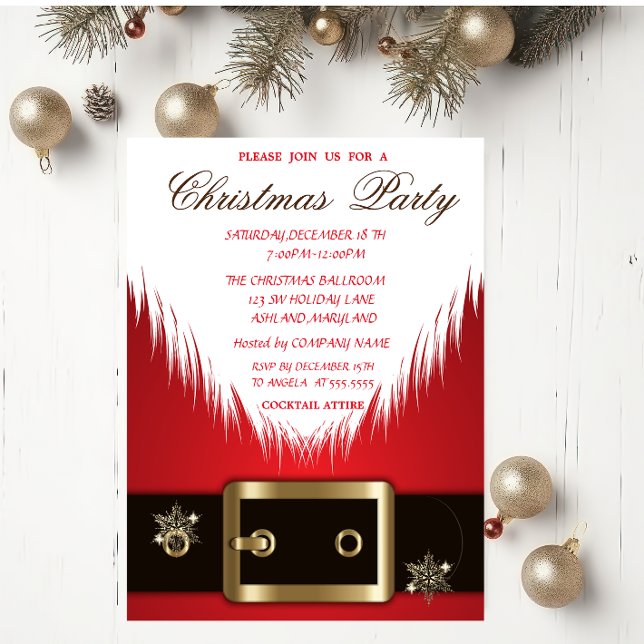 Santa Claus Suit Christmas Corporated Party Invitation (Creator Uploaded)
