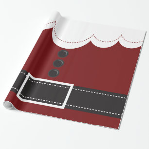 Santa Claus Suit Christmas Holiday Design Wrapping Paper