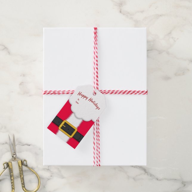 Santa Claus Suit Gift Tags (With Twine)