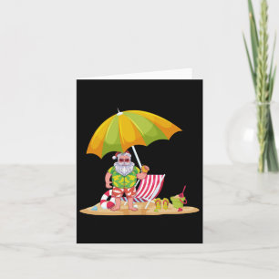 Santa Claus Summer Vacation Tropical Christmas In Card