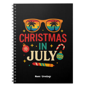 Santa Claus Sunglasses Beach Christmas in July  Notebook