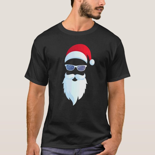 Santa Claus Sunglasses Hipster Christmas Mens T-Shirt (Front)