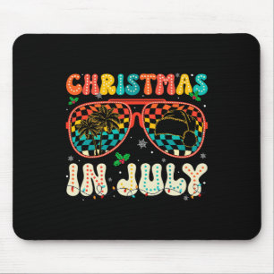 Santa Claus Sungles Beach Christmas In July Men Wo Mouse Pad