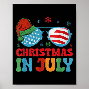Santa Claus Sungles Beach Christmas In July Men Wo Poster