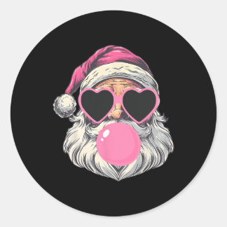 Santa Claus Sungles Christmas Xmas Family Pyjamas  Classic Round Sticker