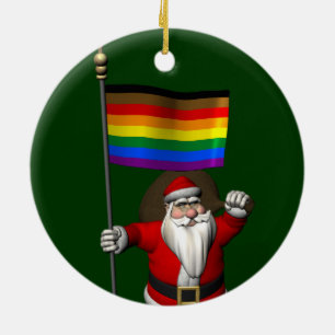 Santa Claus Supports Philly Community Ceramic Ornament