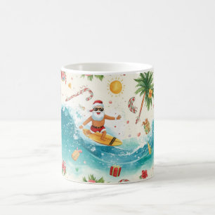  Santa Claus surfing on Christmas Holiday  Coffee Mug