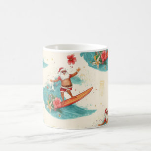  Santa Claus surfing on Christmas Holiday  Coffee Mug