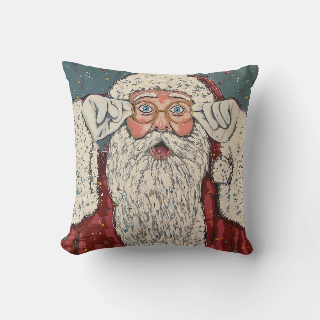 Santa Claus Surprised Cushion (Front)