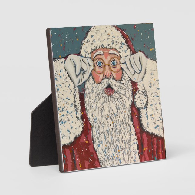 Santa Claus Surprised Plaque (Front)