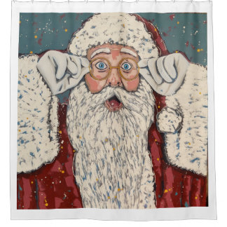 Santa Claus Surprised Shower Curtain