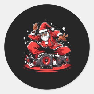 Santa Claus Symphony Embrace The Joy Of Christmas  Classic Round Sticker