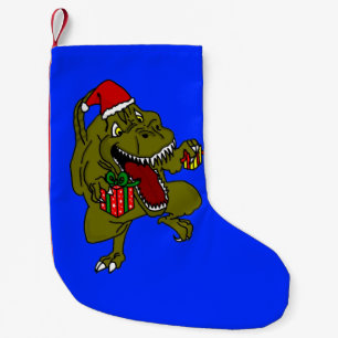 Santa Claus T-Rex Christmas Stocking