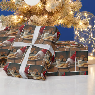 Santa Claus Taking a Cookie Wrapping Paper