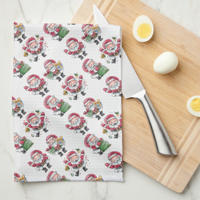 Santa Claus Tea Towel (Quarter Fold)