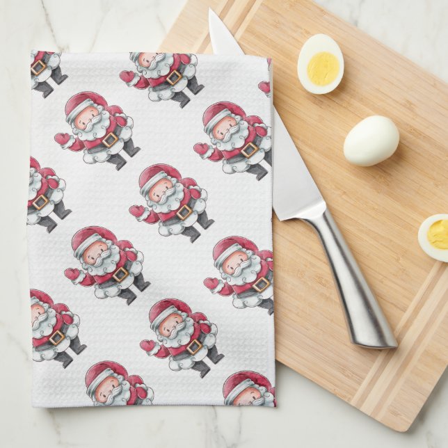 Santa Claus Tea Towel (Quarter Fold)