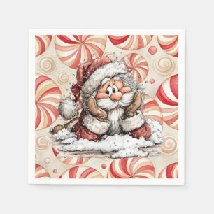 Santa Claus Thinking After He Fell Napkin