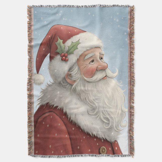 Santa Claus Throw Blanket (Front Vertical)