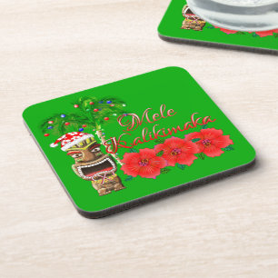 Santa Claus Tiki Mele Kalikimaka Coaster