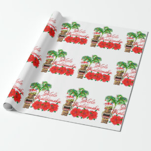 Santa Claus Tiki Mele Kalikimaka Wrapping Paper