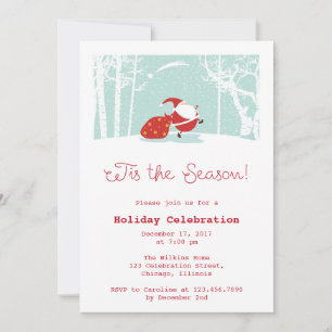 Santa Claus Tis the Season Holiday Party Invite