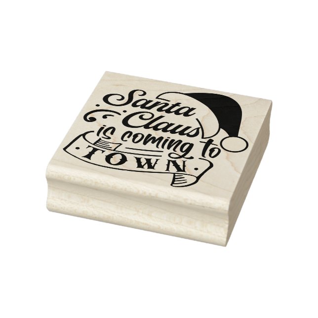 Santa Claus To Town Christmas Rubber Stamp (Stamp)