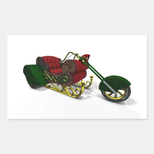 Santa Claus' Trike Rectangular Sticker (Front)