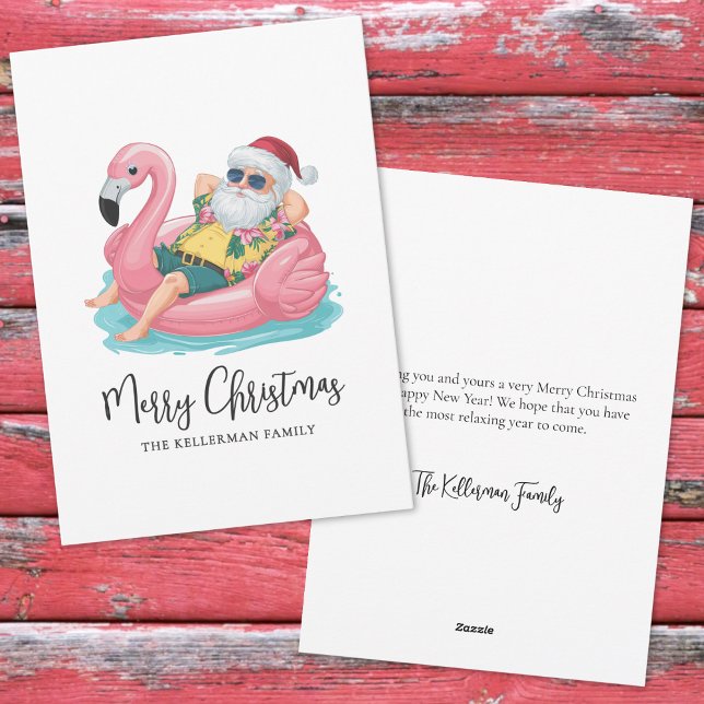 Santa Claus Tropical Beach Christmas Holiday Card (Santa Claus Tropical Beach Christmas Holiday Card )