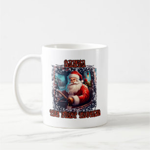 Santa Claus Trucker Christmas Holiday Driving Fest Coffee Mug