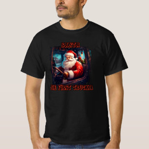 Santa Claus Trucker Christmas Holiday Driving Fest T-Shirt