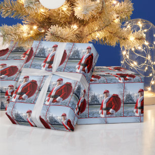 Santa Claus Trump With Red Gift Sack Wrapping Paper