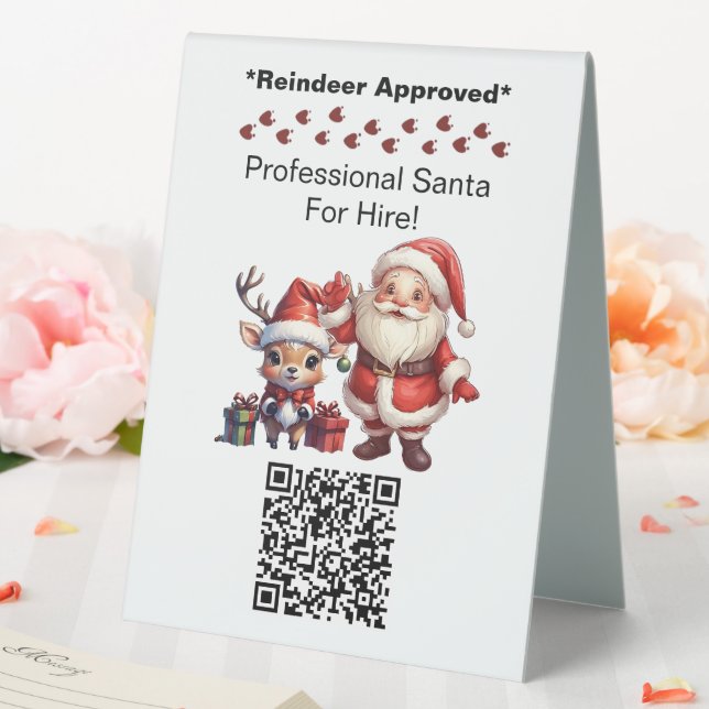 Santa Claus Two Sides Business Card Edit QR Code (In SItu (Wedding))
